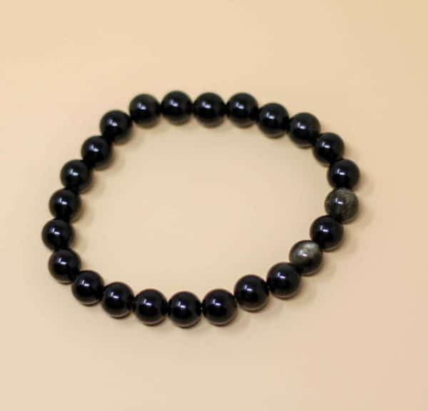 Gold Sheen Obsidian Bead Bracelet