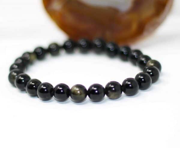 Gold Sheen Obsidian Bead Bracelet - Image 7