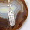 Raw Crystal Quartz Necklace Pendant | Handmade Wire Wrap Gemstone Necklace - Image 7